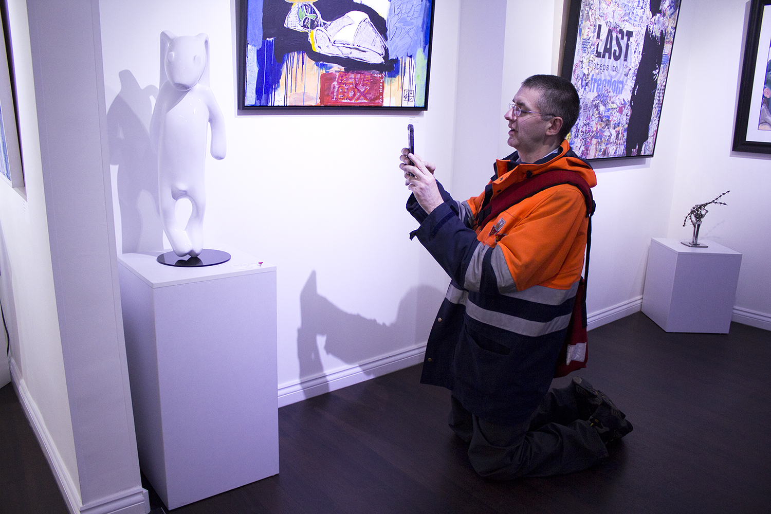 We had Ben on his knees in the gallery after he found out his favourite rabbit has found a new home!